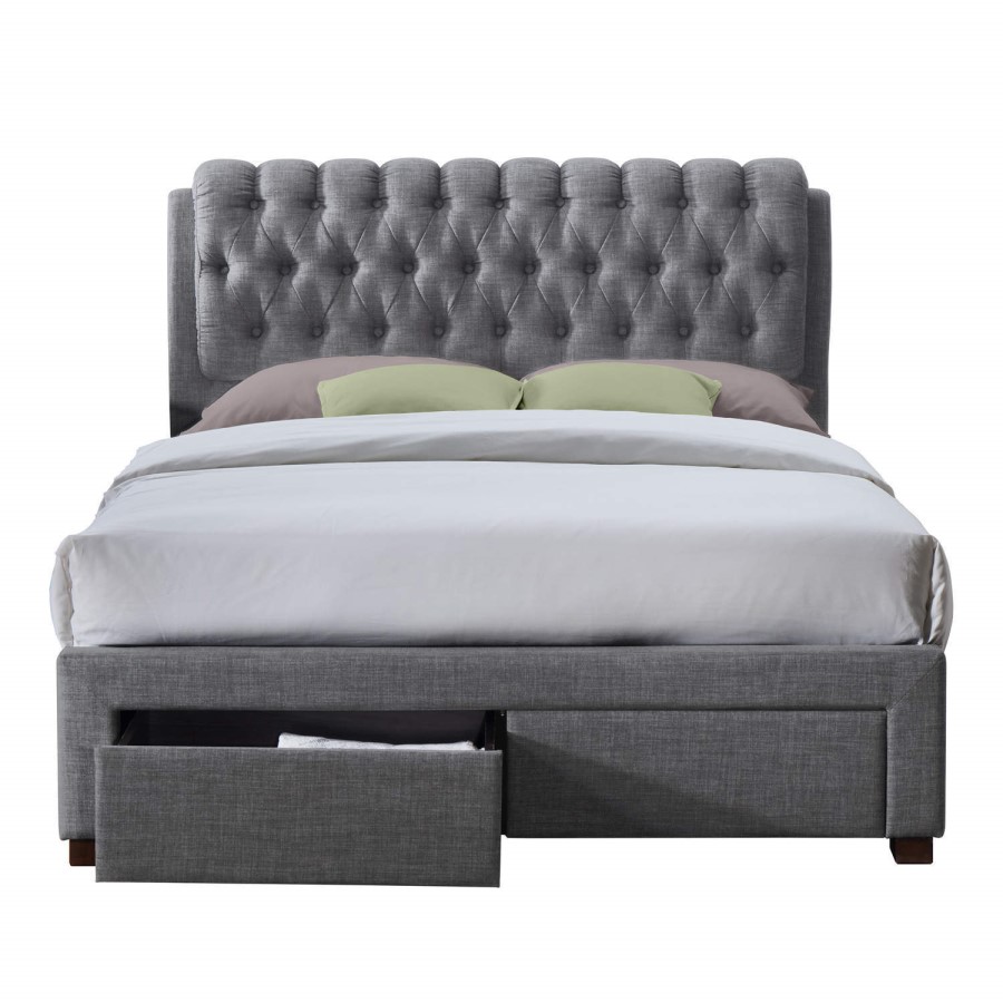 GRADE A1 - Birlea Valentino 2 Drawer King Size Bed Grey