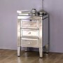 Valencia Mirrored 3 Drawer Bedside Table 