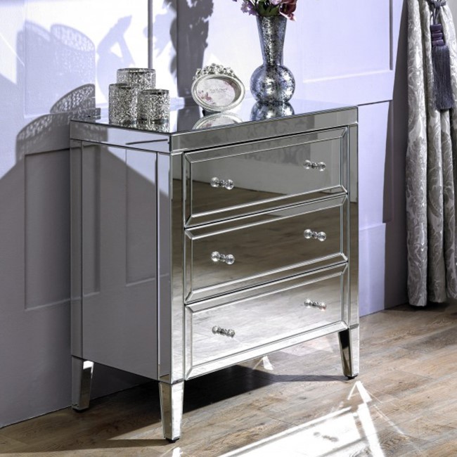 Valencia Mirrored 3 Drawer Chest of Drawers