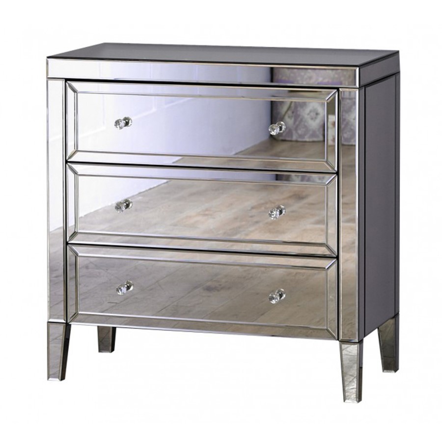 GRADE A1 - Valencia Mirrored 3 Drawer Chest