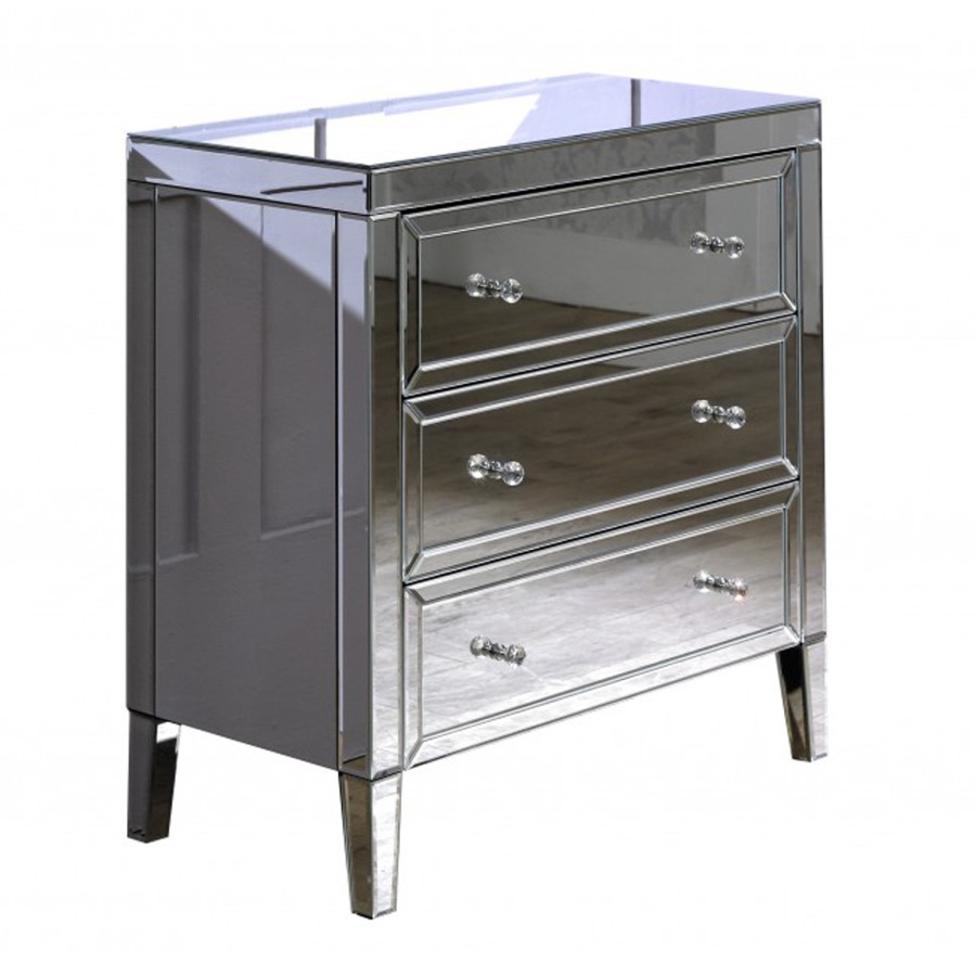 GRADE A1 - Valencia Mirrored 3 Drawer Chest