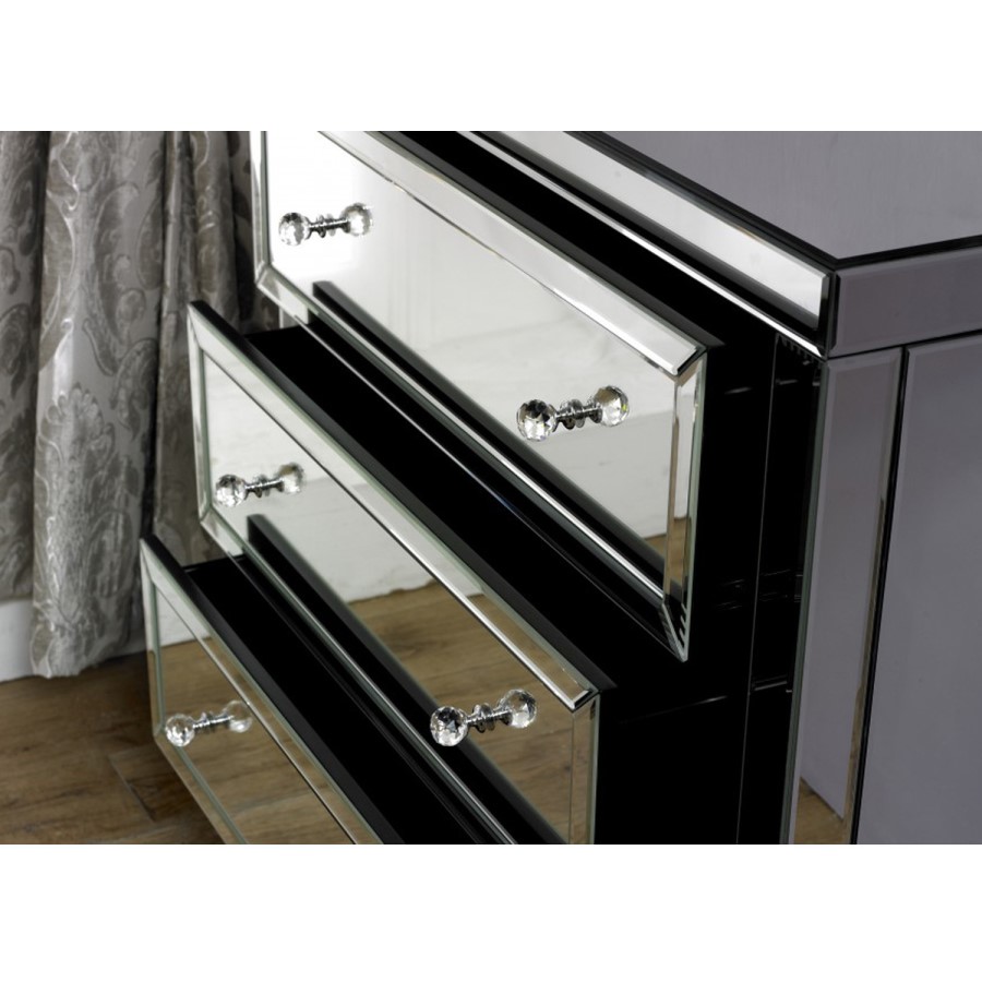 GRADE A1 - Valencia Mirrored 3 Drawer Chest