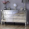 GRADE A1 - Valencia Mirrored Wide Chest of Drawers with 6 Drawers