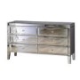 Valencia Mirrored Wide Chest of Drawers with 6 Drawers