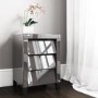 GRADE A1 - Valentina Grey Mirrored Bedside Table - 3 Drawers