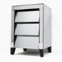GRADE A1 - Valentina Grey Mirrored Bedside Table - 3 Drawers