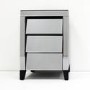 GRADE A1 - Valentina Grey Mirrored Bedside Table - 3 Drawers