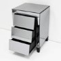 GRADE A1 - Valentina Grey Mirrored Bedside Table - 3 Drawers