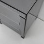 GRADE A1 - Valentina Grey Mirrored Bedside Table - 3 Drawers