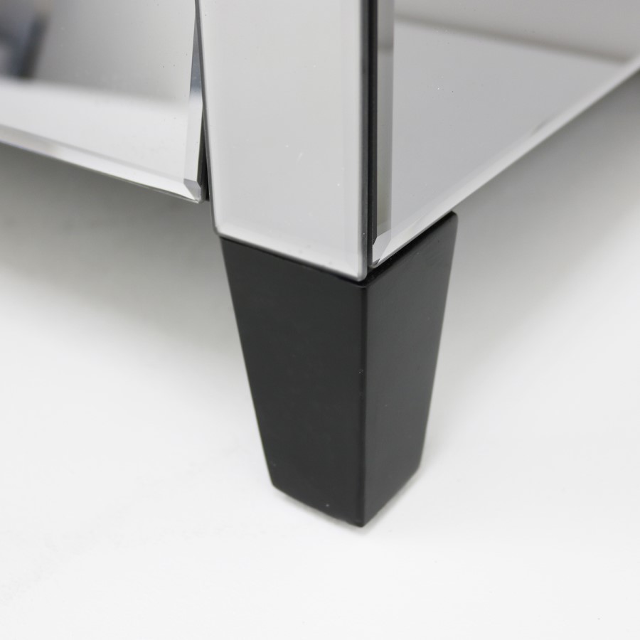 GRADE A1 - Valentina Venetian Mirrored 4 Chest of Drawers - Tinted Grey Mirror