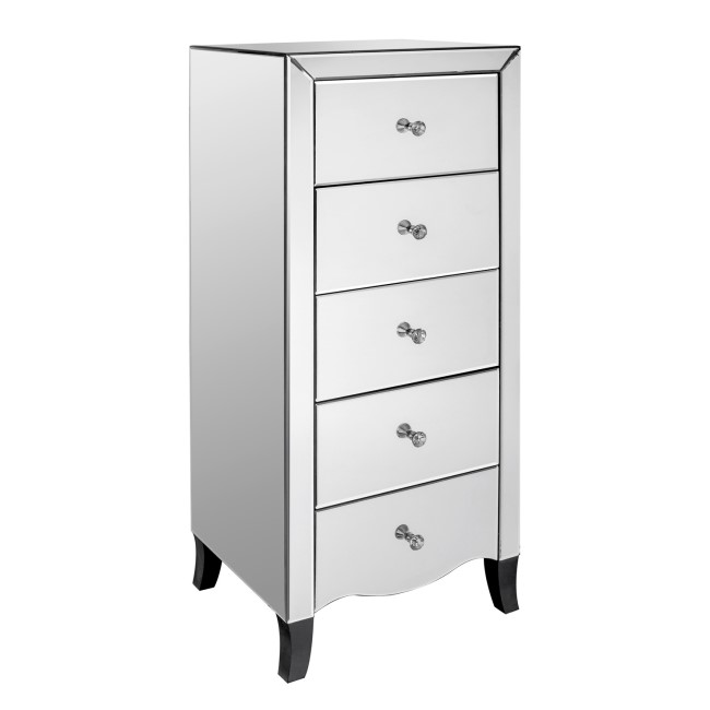 LPD Valentina Mirrored 5 Drawer Chest of Drawers