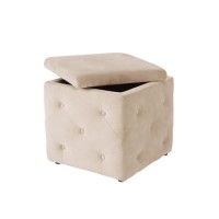 LPD Valentina Beige Velvet Storage Box