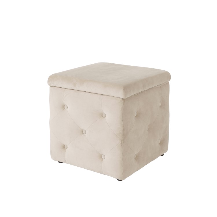 LPD Valentina Beige Velvet Storage Box