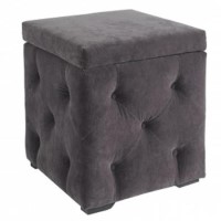 LPD Valentina Charcoal Velvet Storage Box