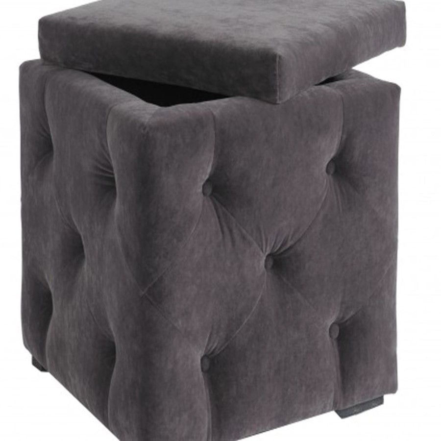 LPD Valentina Charcoal Velvet Storage Box