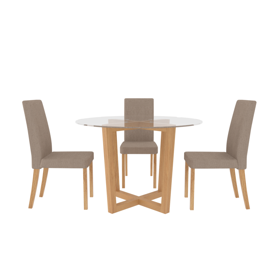 Valencia Round Glass 4 Seater Dining Table