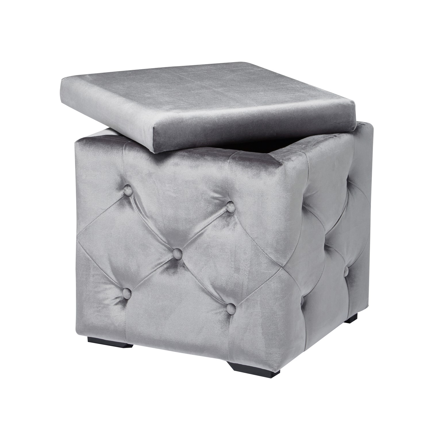 LPD Valentina Velvet Silver Storage Box - Furniture123