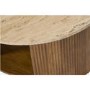 Large Round Travertine and Ribbed Mango Wood Coffee Table with Storage - Ivan