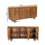 Large Mango Wood Sideboard with Ball Feet - Ivan