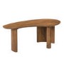 Large Curved Mango Wood Coffee Table with 3 Legs - Ivan