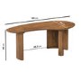 Large Curved Mango Wood Coffee Table with 3 Legs - Ivan