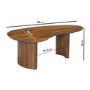 Curved Mango Wood Coffee Table with 2 Legs - Ivan