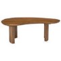 Curved Mango Wood Coffee Table with 2 Legs - Ivan