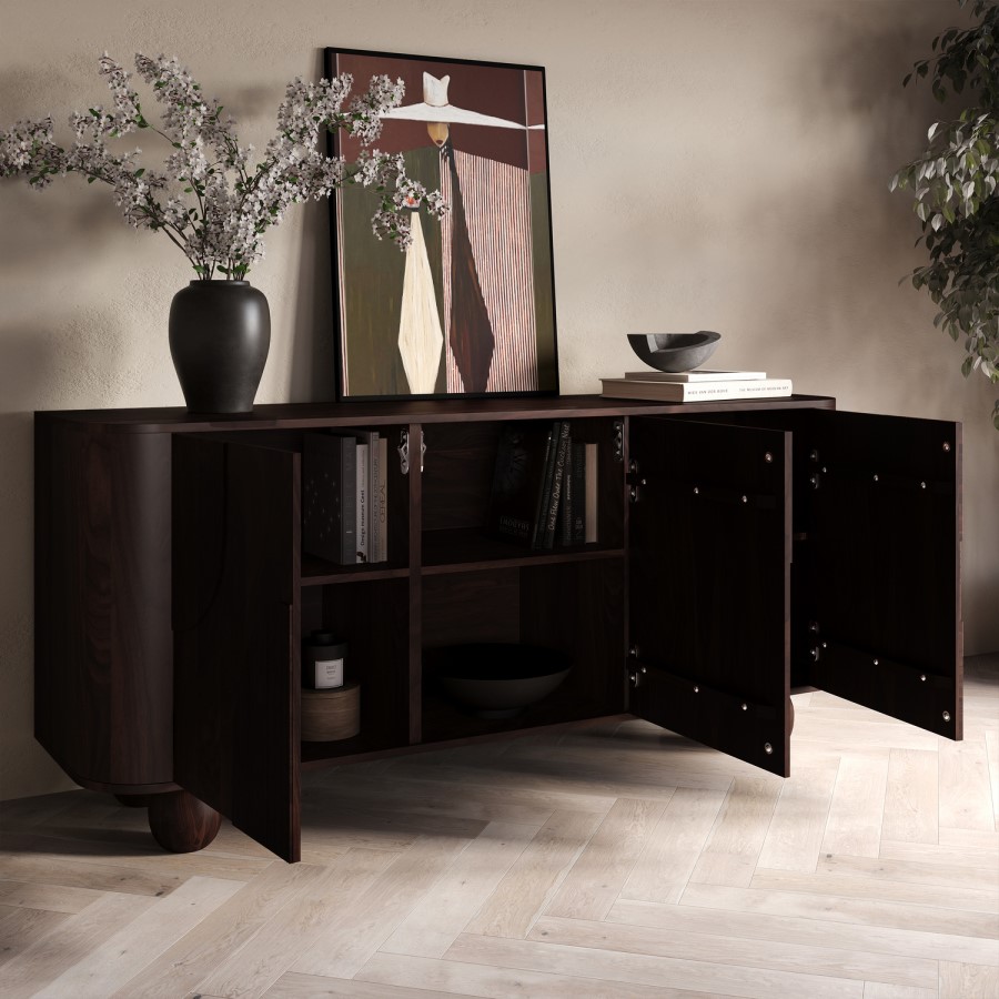 Large Walnut Sideboard with Ball Feet - Ivan