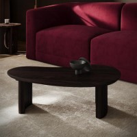 Curved Walnut Coffee Table with 2 Legs - Ivan