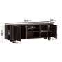 Large Dark Mango Wood TV Stand with Storage - TV's up to 70" - Ivan