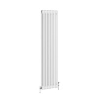 Reggio White Vertical Double Column Traditional Radiator 1800x470mm 4399 BTU - Cast Iron Style