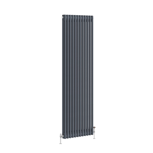 Reggio Anthracite Vertical Double Column Traditional Radiator 1800x560mm 5279 BTU - Cast Iron Style