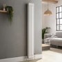 Reggio White Vertical Double Column Traditional Radiator 1500x200mm 1486 BTU - Cast Iron Style