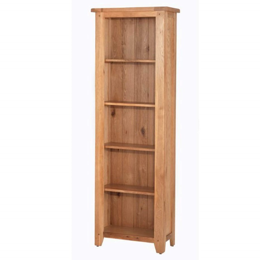 Heritage Furniture Cherbourg Rustic Oak Tall Slim Bookcase