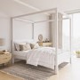 Double Four Poster Bed Frame in White - Victoria
