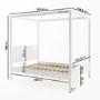 GRADE A2 - Double Four Poster Bed Frame in White - Victoria