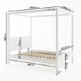 Double Four Poster Bed Frame in White - Victoria