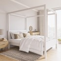 VCT003 King Size Four Poster Bed Frame in White - Victoria