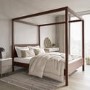 Double Four Poster Wooden Bed Frame in Walnut - Victoria