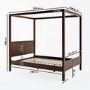 Double Four Poster Wooden Bed Frame in Walnut - Victoria