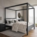 VCT007 King Size Four Poster Bed Frame in Black - Victoria