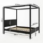 ONLY OPENED - King Size Four Poster Bed Frame in Black - Victoria