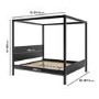 ONLY OPENED - Super King Four Poster Bed Frame in Black - Victoria