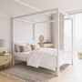 GRADE A2 - Double Four Poster Bed Frame in White - Victoria