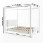 Small Double Four Poster Bed Frame in White - Victoria