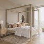 Double Four Poster Bed Frame in Oak - Victoria