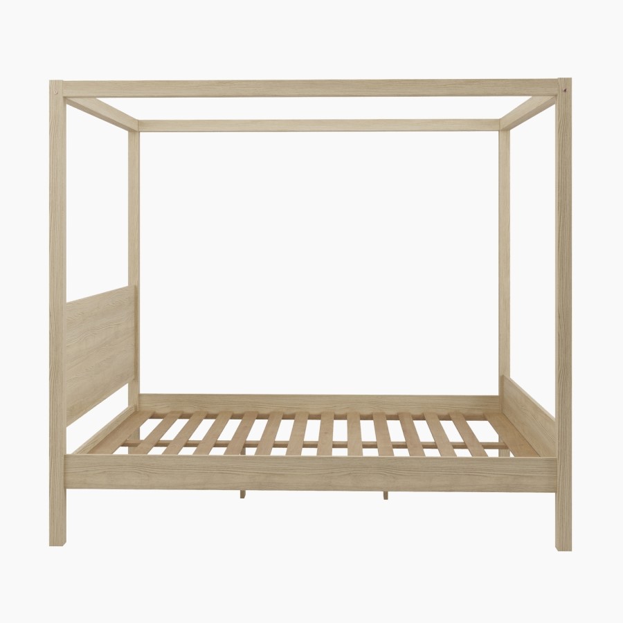 Double Four Poster Bed Frame in Oak - Victoria