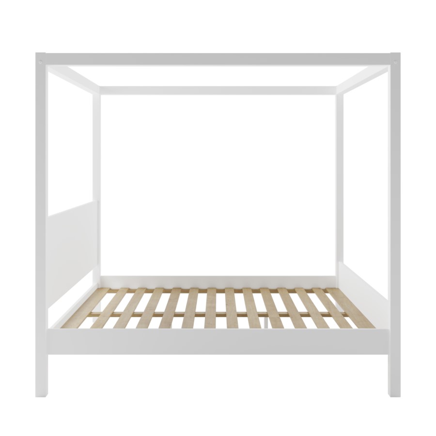 Super King Four Poster Bed Frame in White - Victoria