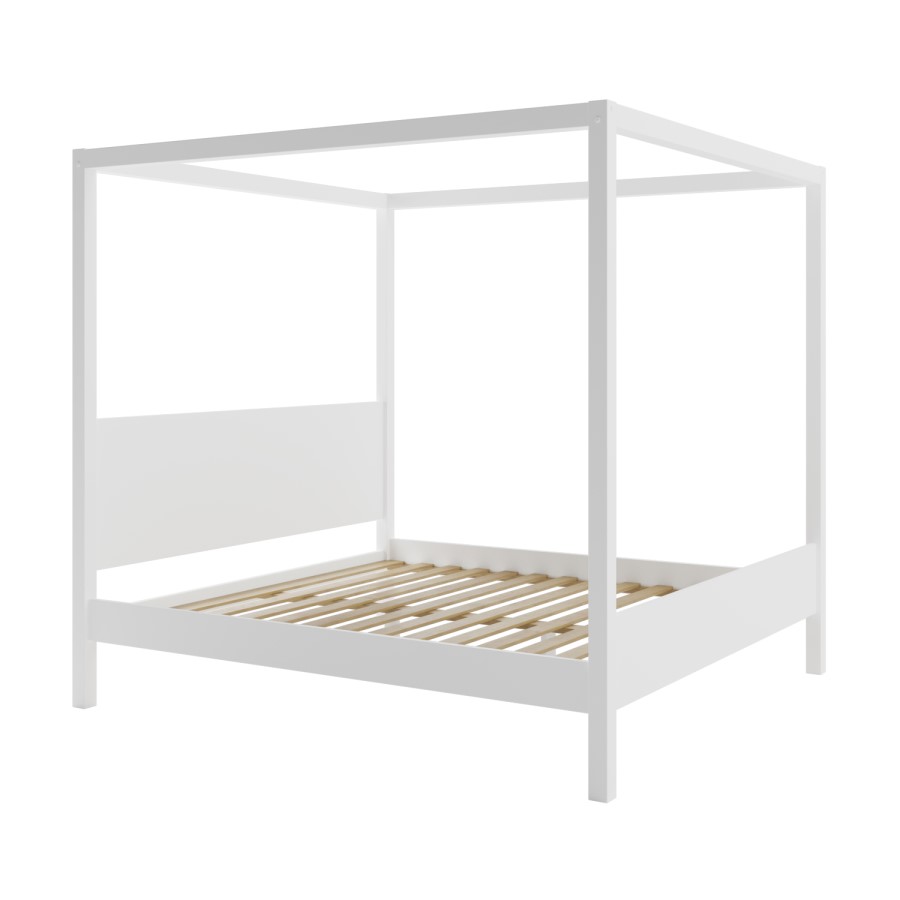 Super King Four Poster Bed Frame in White - Victoria