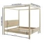 Super King Four Poster Bed Frame in Light Wood - Victoria